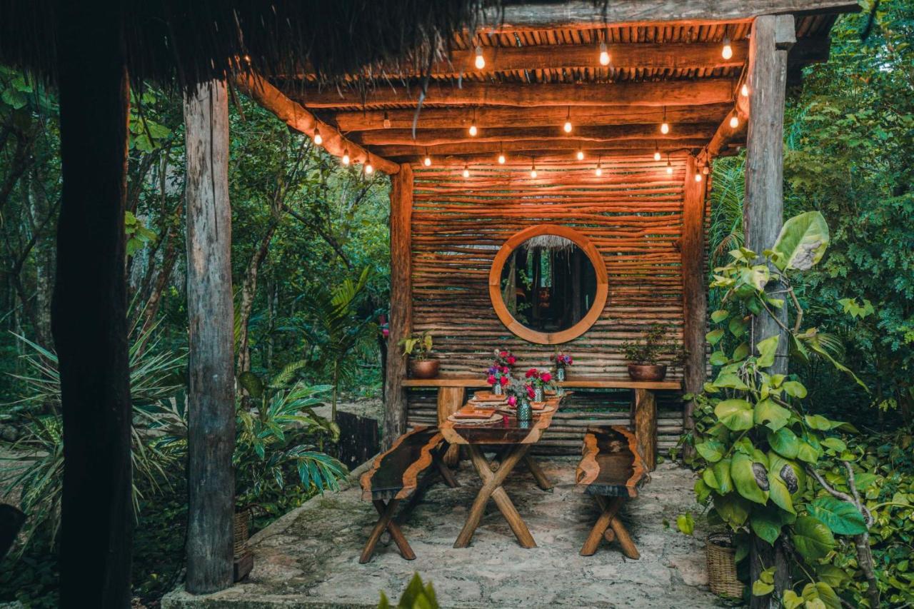 Gasthaus Madre Tierra Eco Habitat Puerto Morelos Exterior foto