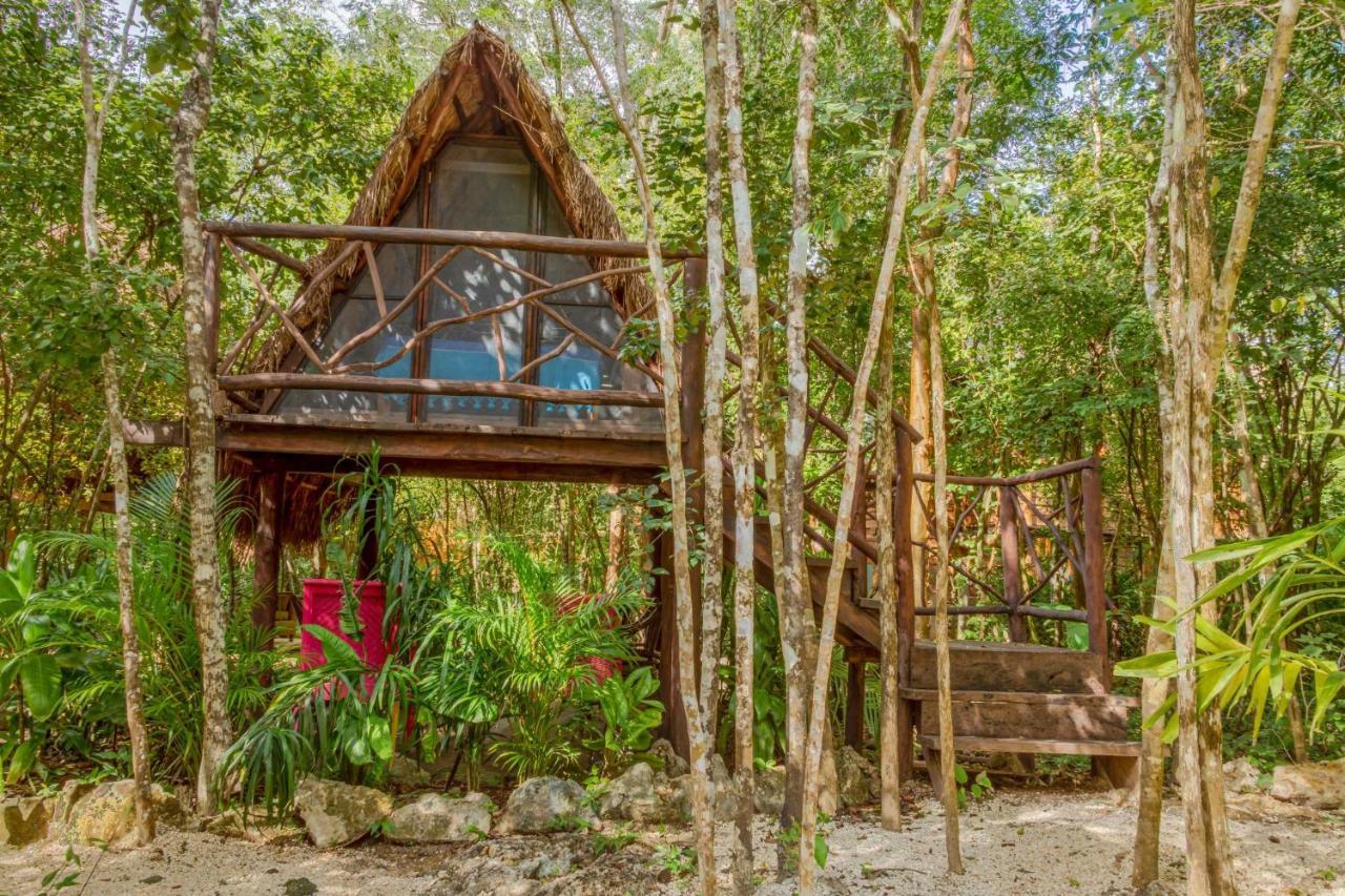 Gasthaus Madre Tierra Eco Habitat Puerto Morelos Exterior foto