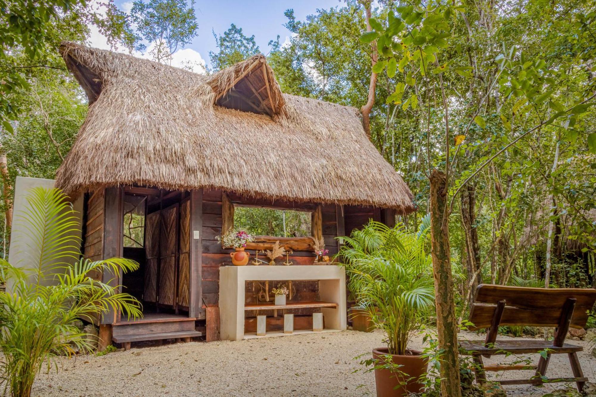 Gasthaus Madre Tierra Eco Habitat Puerto Morelos Exterior foto